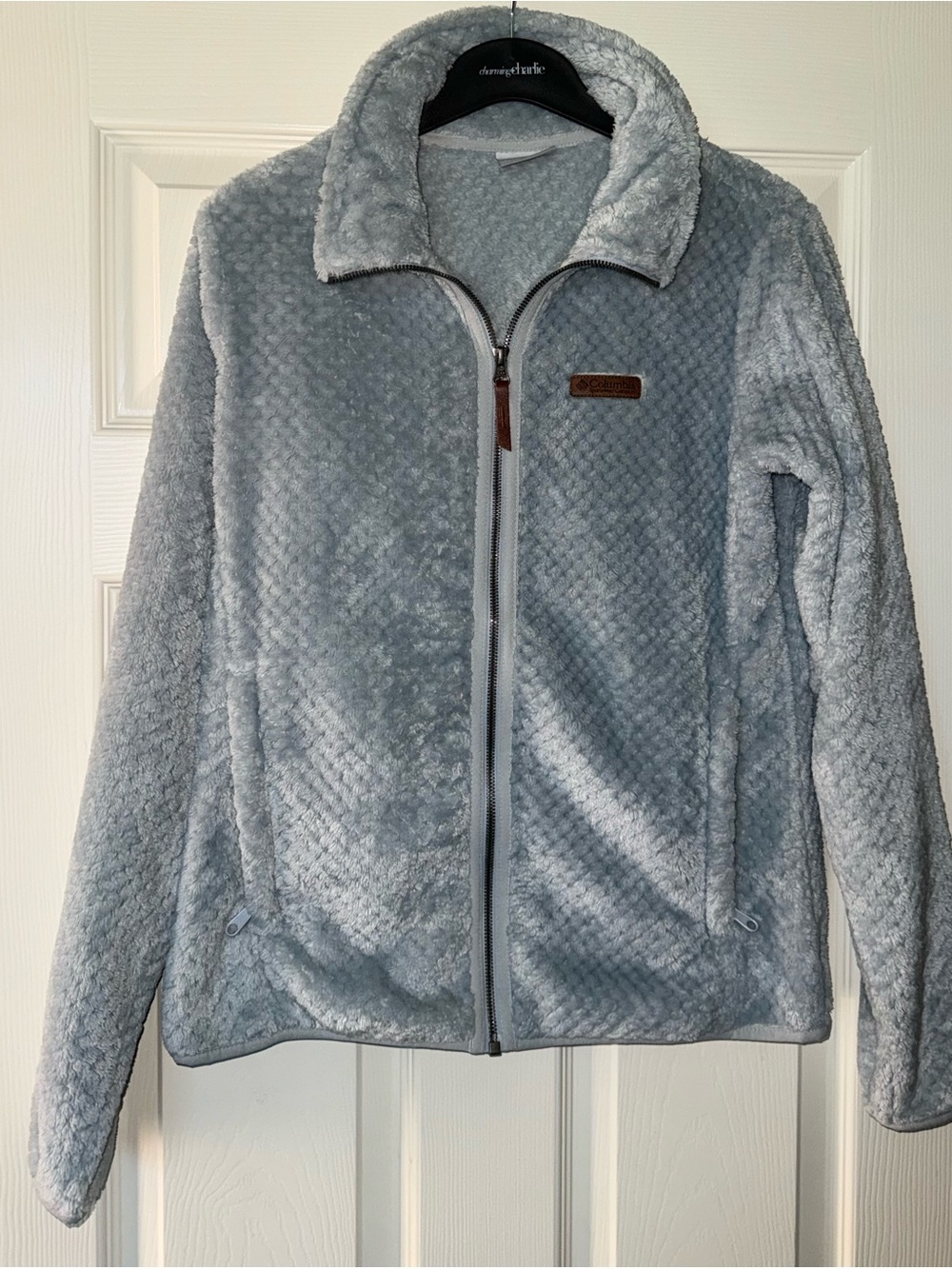 Columbia Blue/Grey Women's Fuzzy Full-Zip Jacket- Size Medium